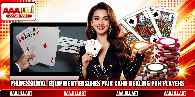 Professional equipment ensures fair card dealing for players
