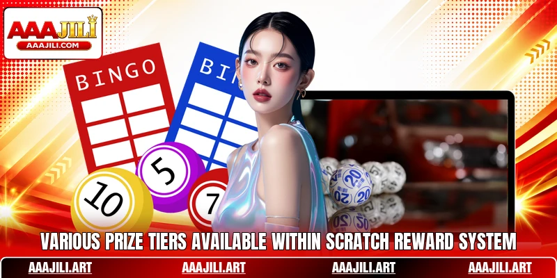 Various prize tiers available within Scratch reward system