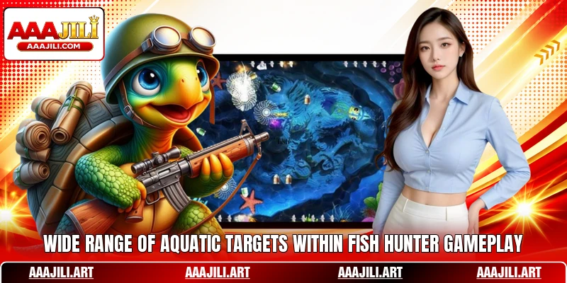 Wide range of aquatic targets within Fish Hunter gameplay